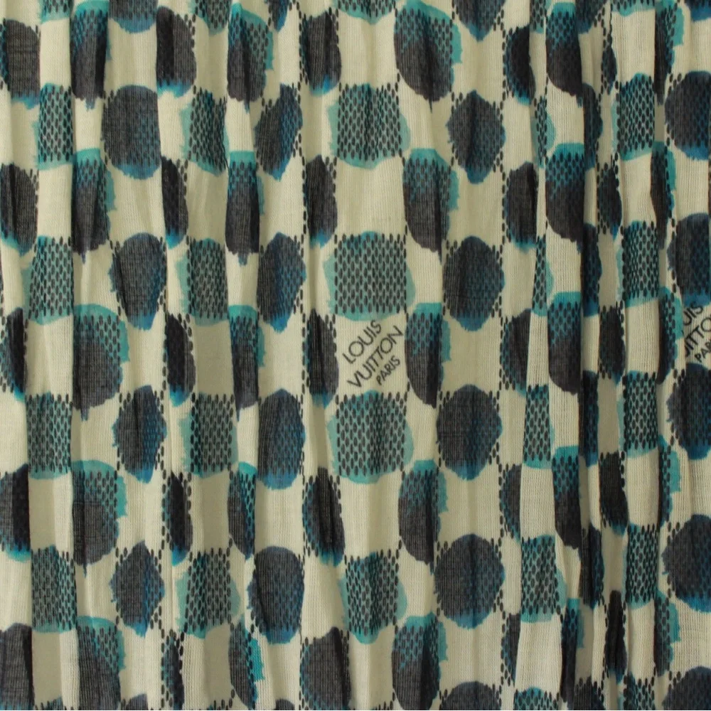 Louis Vuitton Blue and Black Checkered Scarf